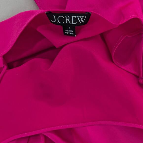 New J. CREW NEON FUCHSIA SOLID PINK LUSTER CHARMEUSE GWYNETH SLIP DRESS SZ 6 - Picture 5 of 7
